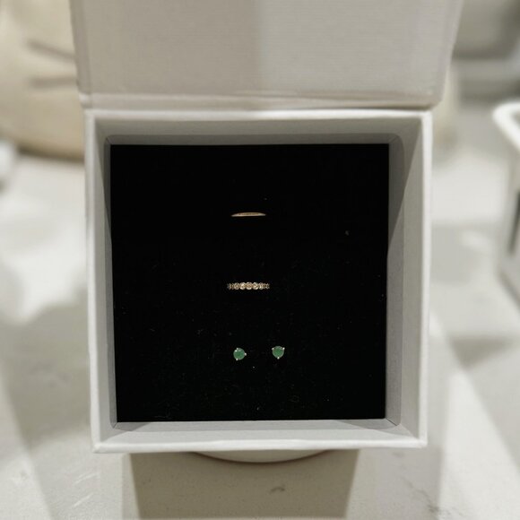 NEW Mejuri Earrings - Essential Cuff, Diamond Ear Cuff, Mini Studs (14k Gold) - Picture 2 of 12